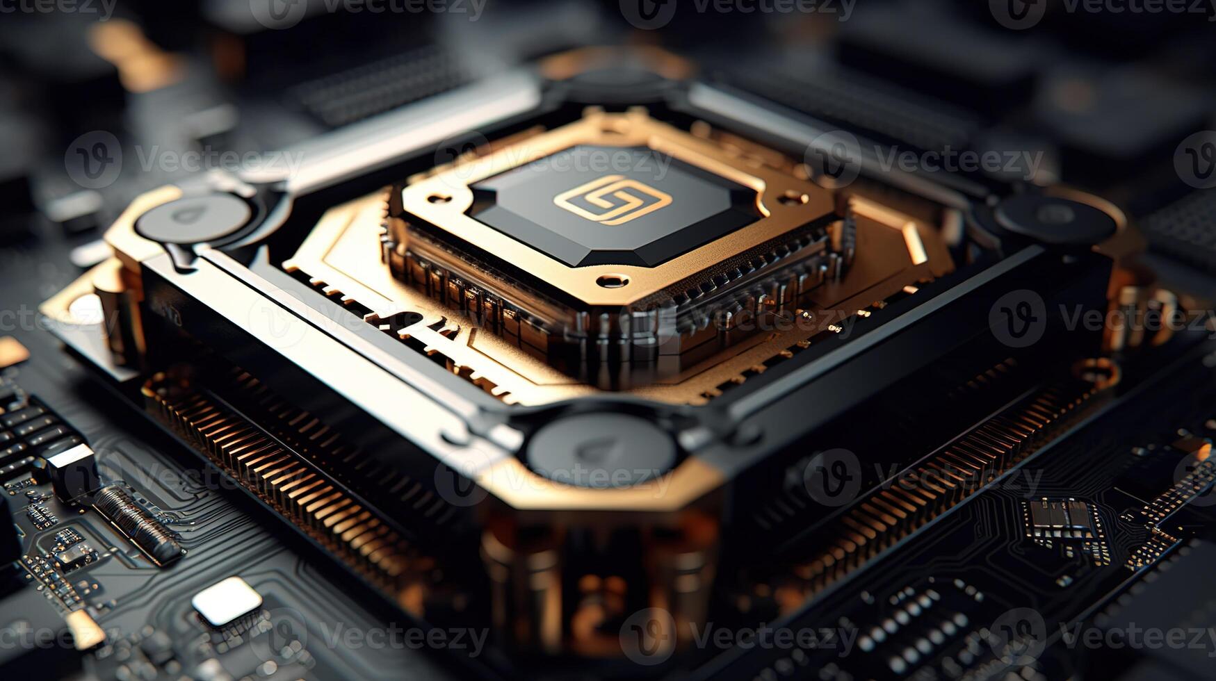 Close-up of an AI Processor. photo