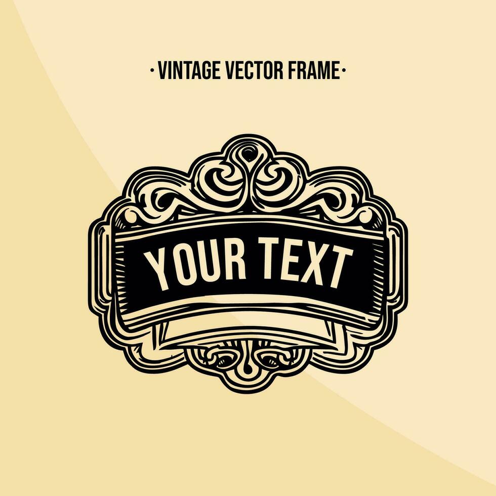 Vintage frame for writing text of message vector