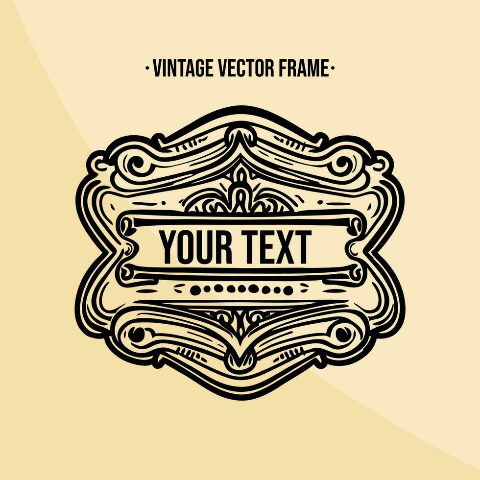 Vintage frame for writing text of message vector