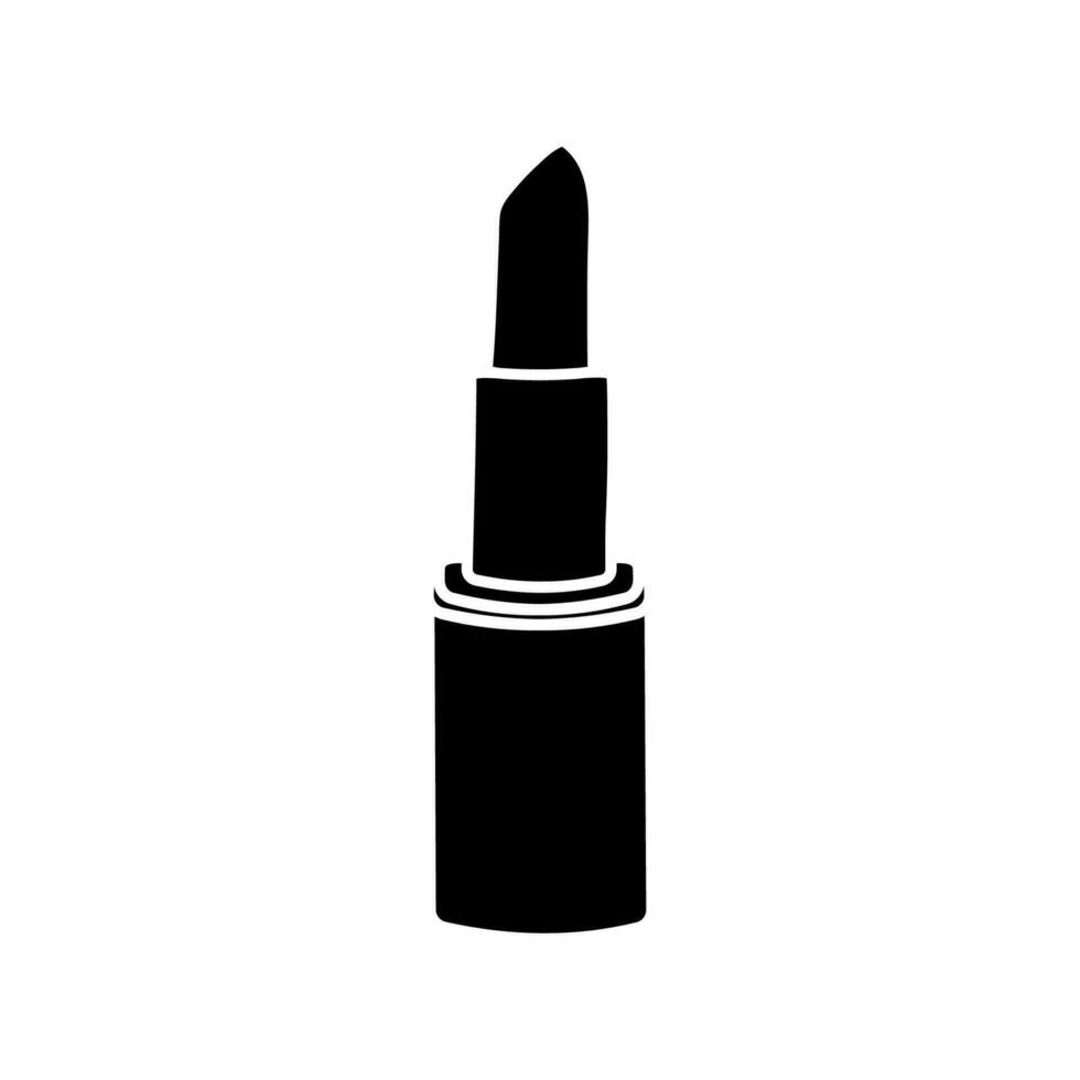 lipstick icon silhouette. Decorative cosmetics and make-up. Logo or emblem vector