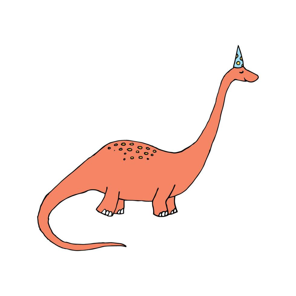Pink dinosaur, happy and rest. Isolate. Cute illustrations for boys and girls, t-shirt prints, kids and adults designs. vector