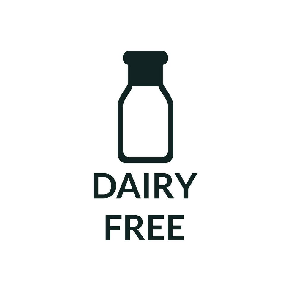 icon does not contain dairy products. Milk and lactose free packaging and labels vector