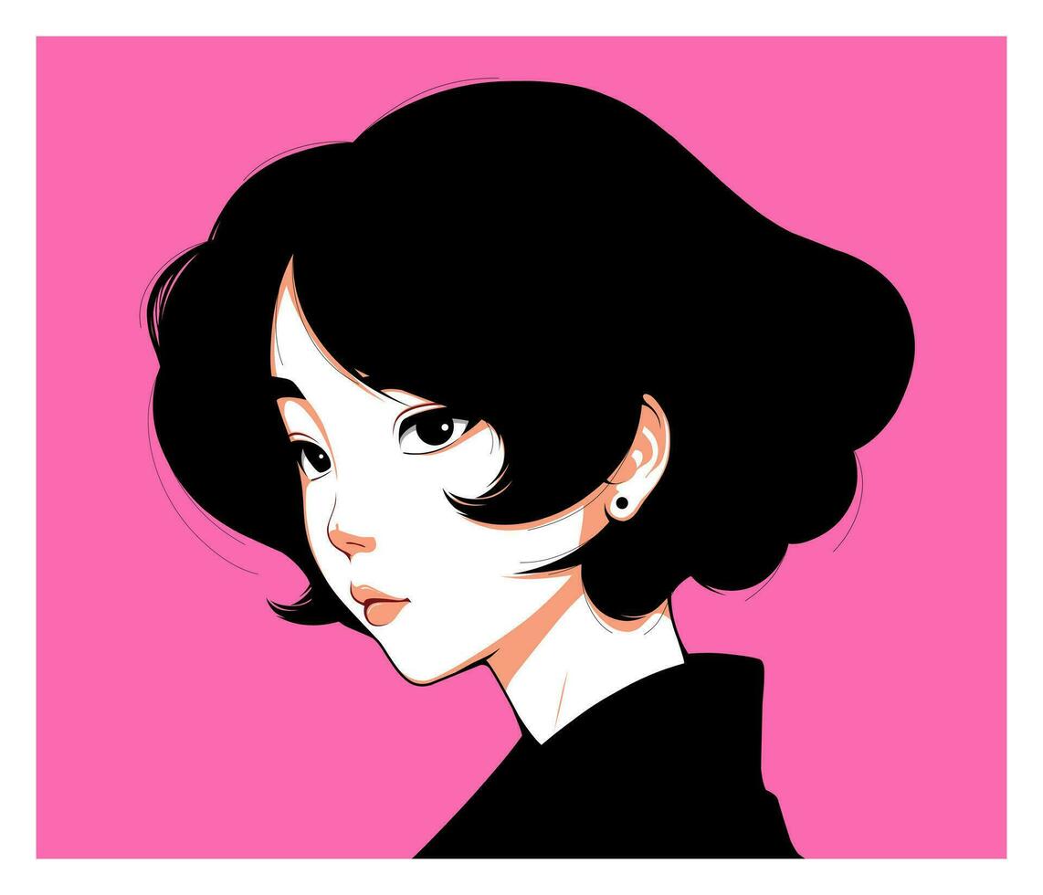 portrait of a girl vector illustration