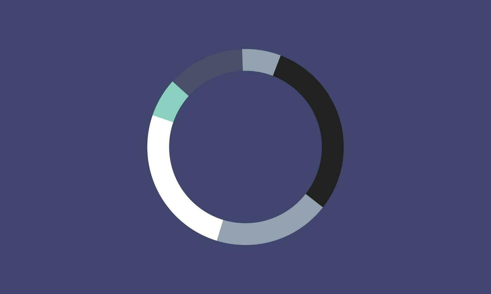 rounded percentage diagram vector