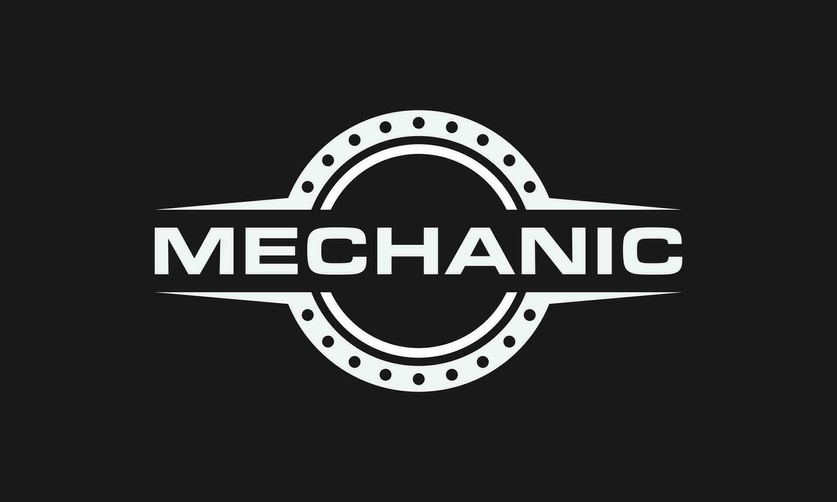 simple gear emblem logo vector