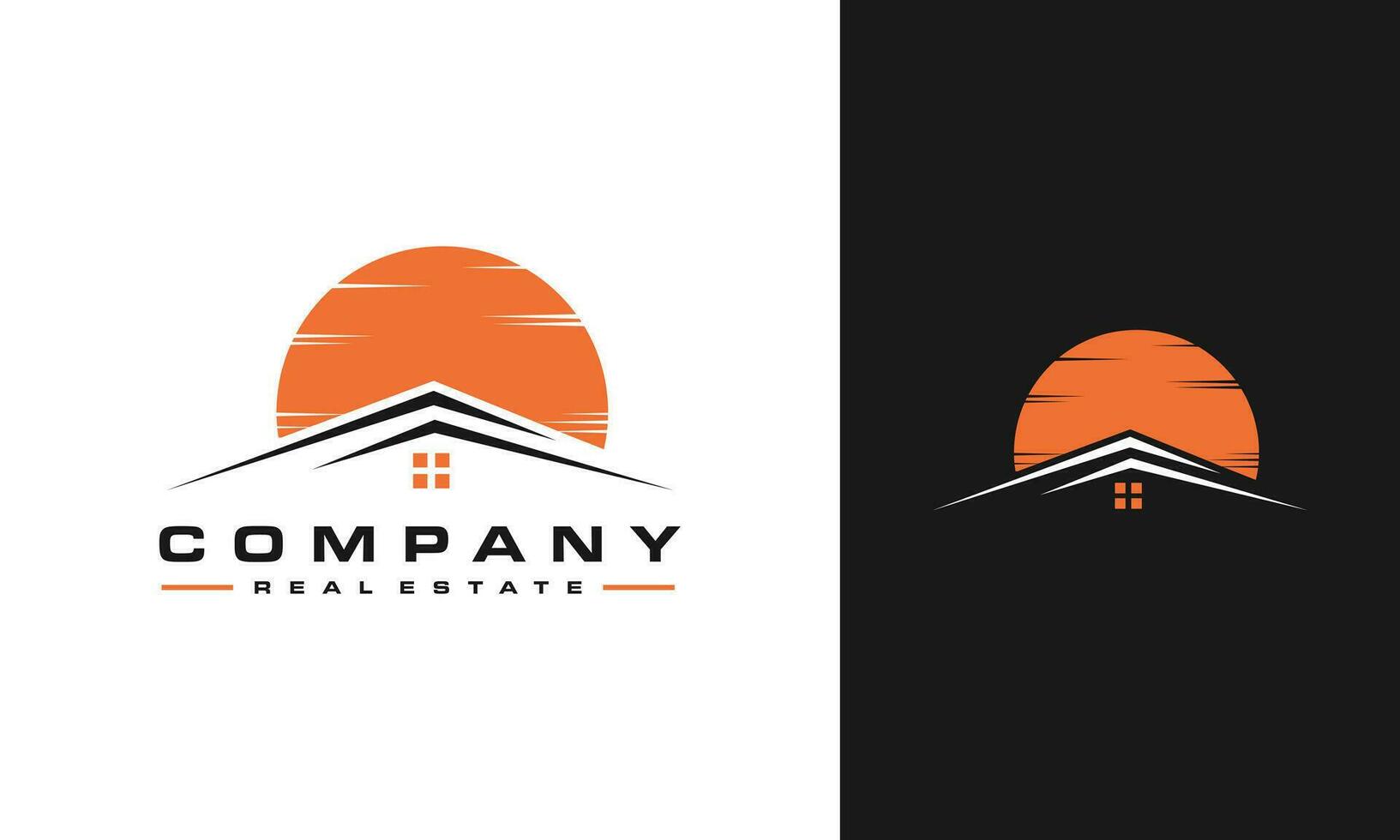 roof home sunset logo vector
