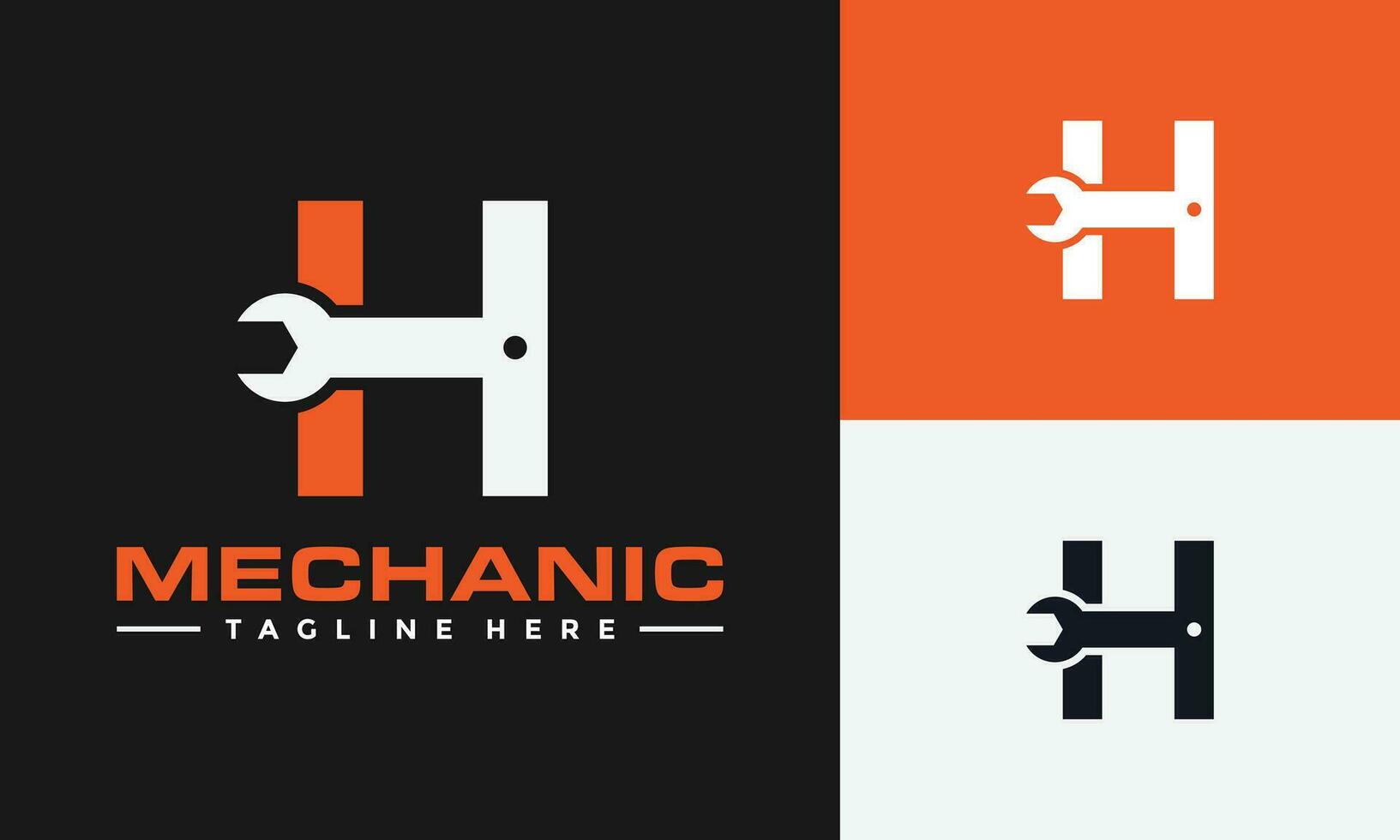 letter H wrench logo vector