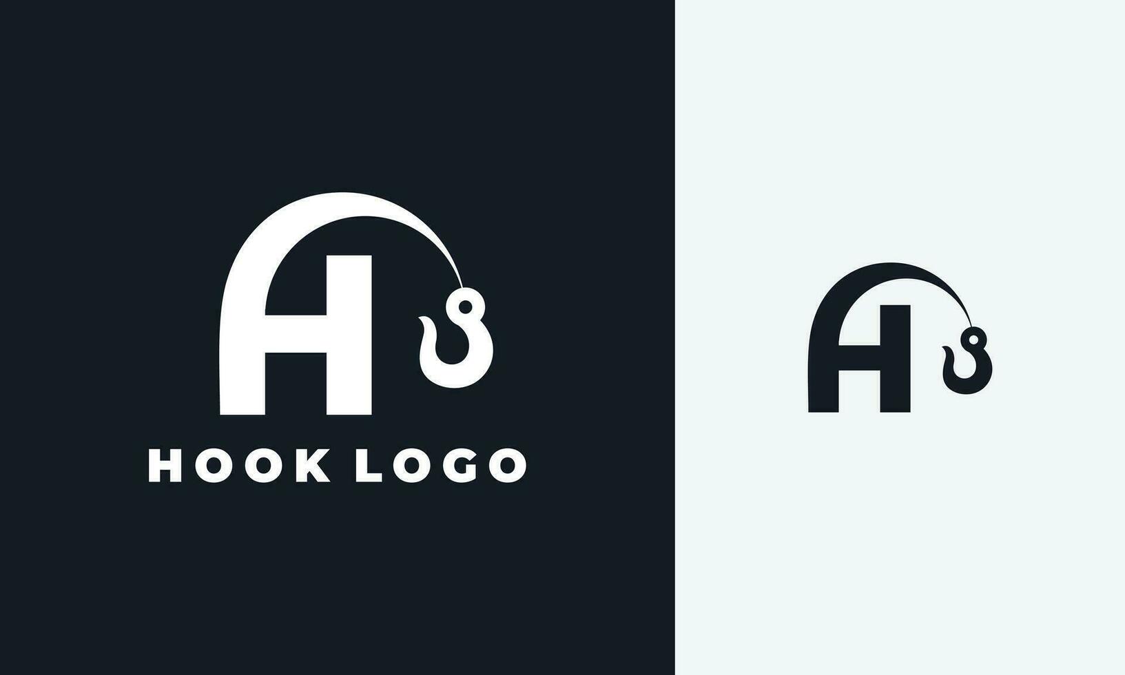 letter H hook logo vector