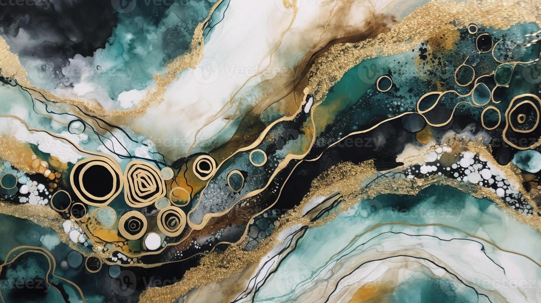 Golden Malachite Marble Texture. photo