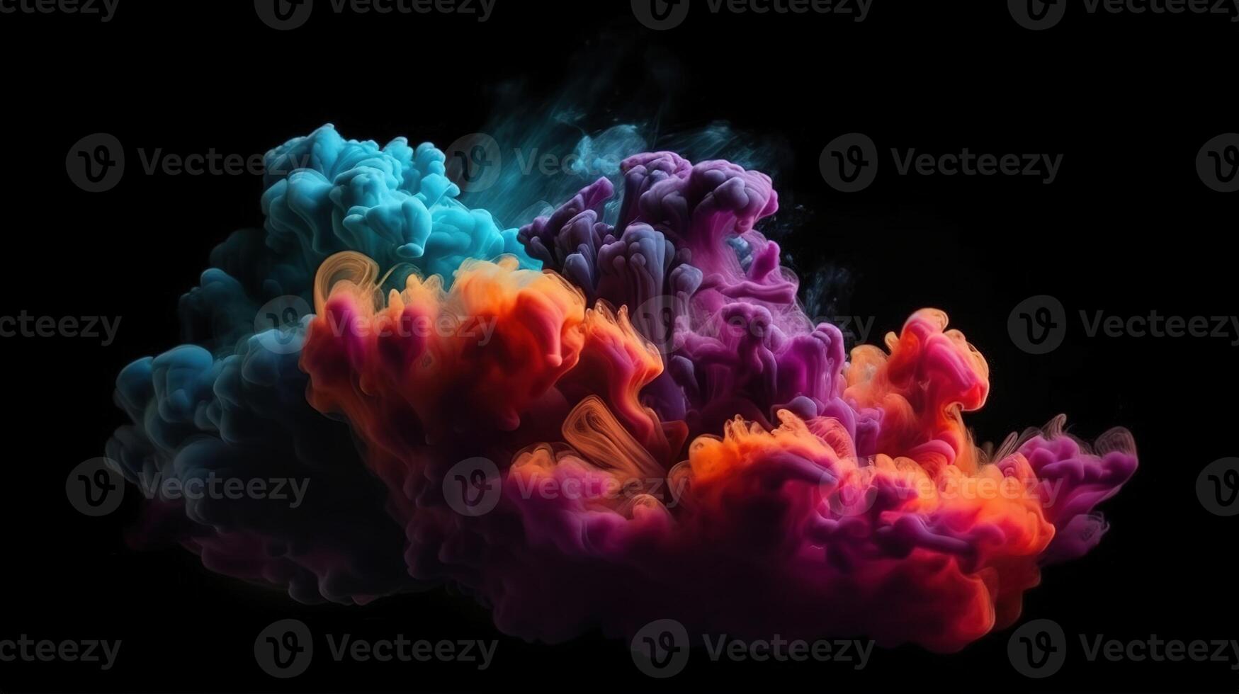 A Colorful Cloud on a Black Background. photo