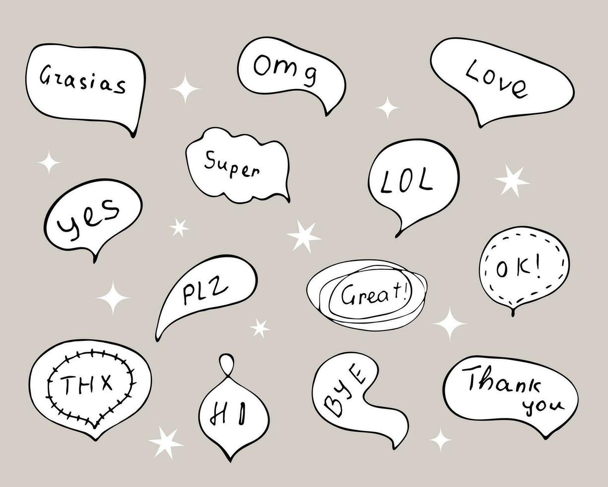 Vector hand-drawn lettering words. Isolated vector illustration