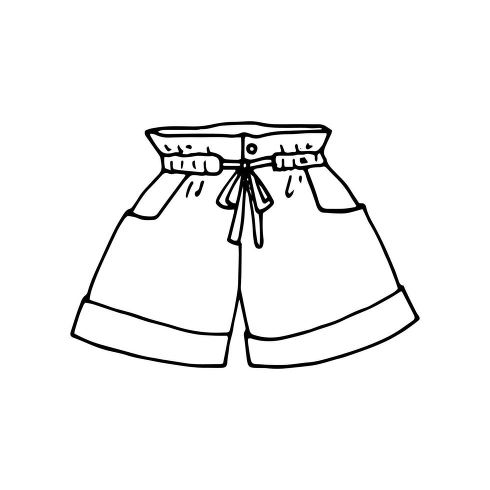 Women's summer shorts, isolated vector illustration, on white background