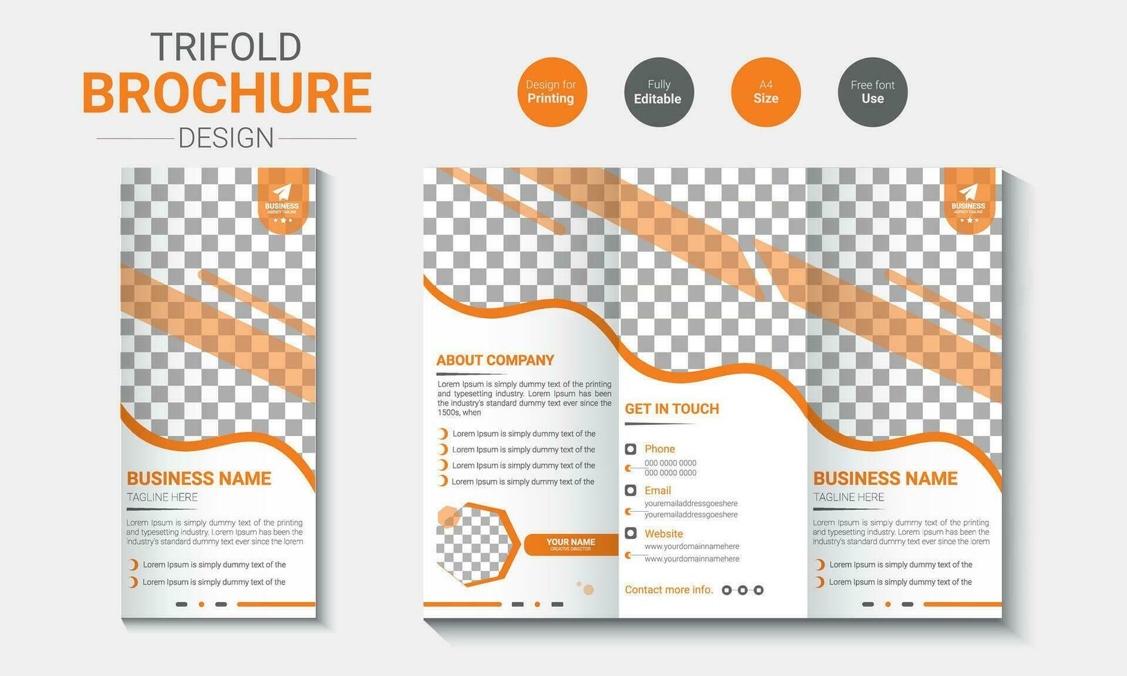 Creative and mordan corporate trifold brochure template vector