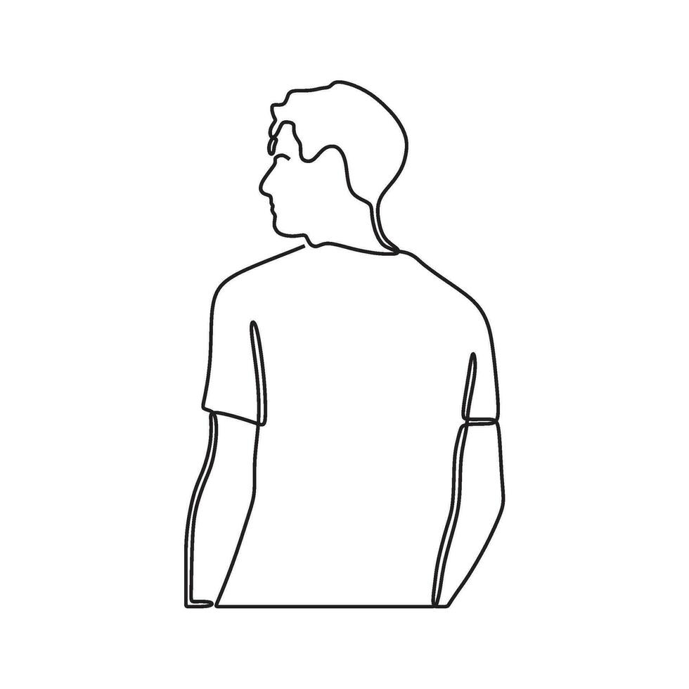 drawing man silhouette pose conceptual vector