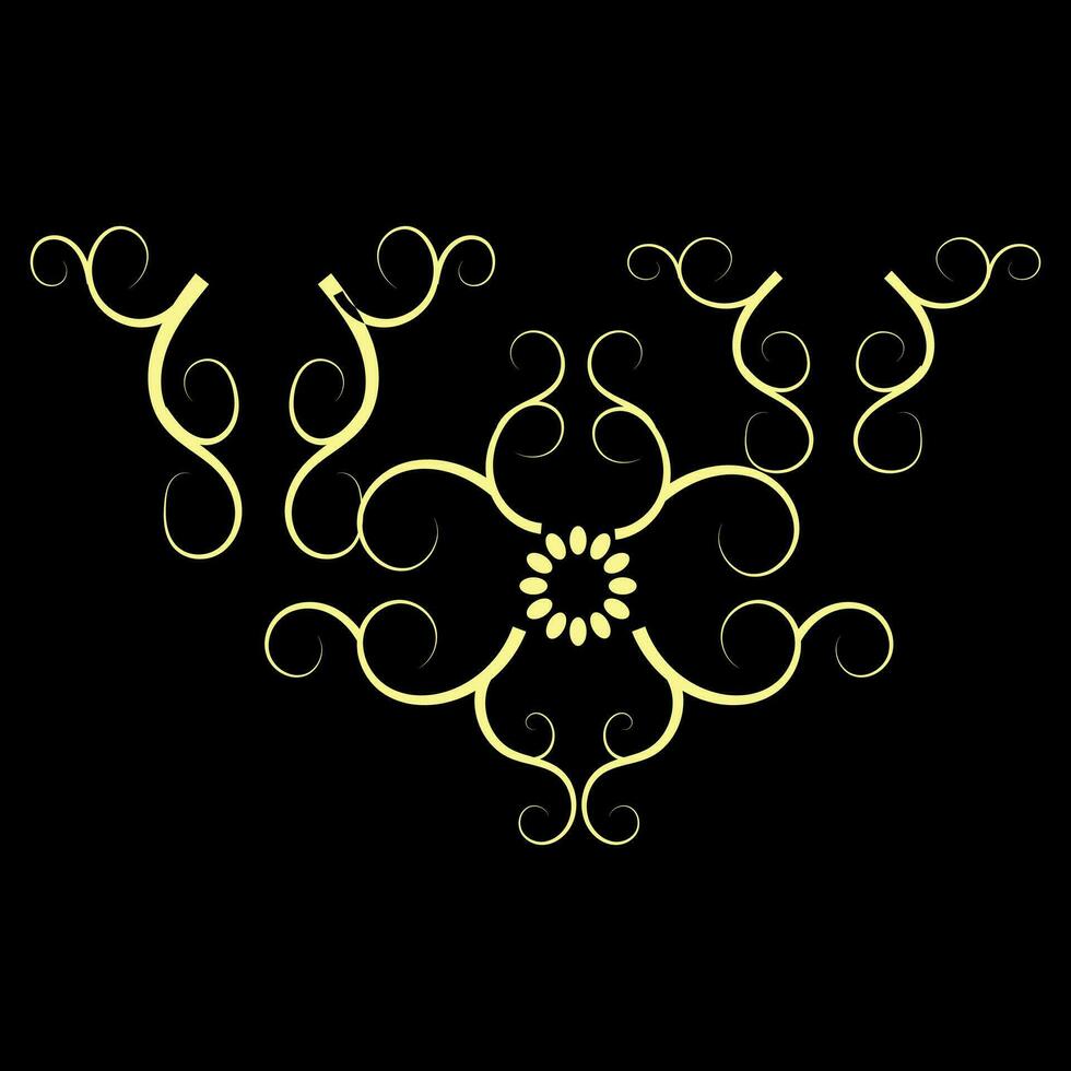 Decorative floral ornamental mandala pattern design in golden gradient vector