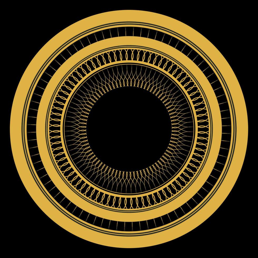 Circular Pattern Chakra Frame Border Ornamental Decorative vector