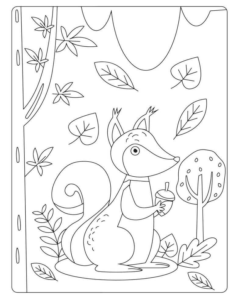 Autumn Coloring Pages for kids vector