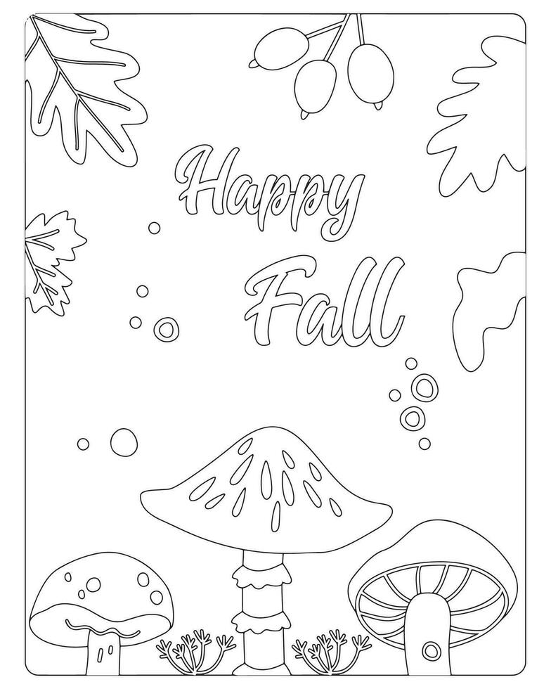 Autumn Coloring Pages for kids vector