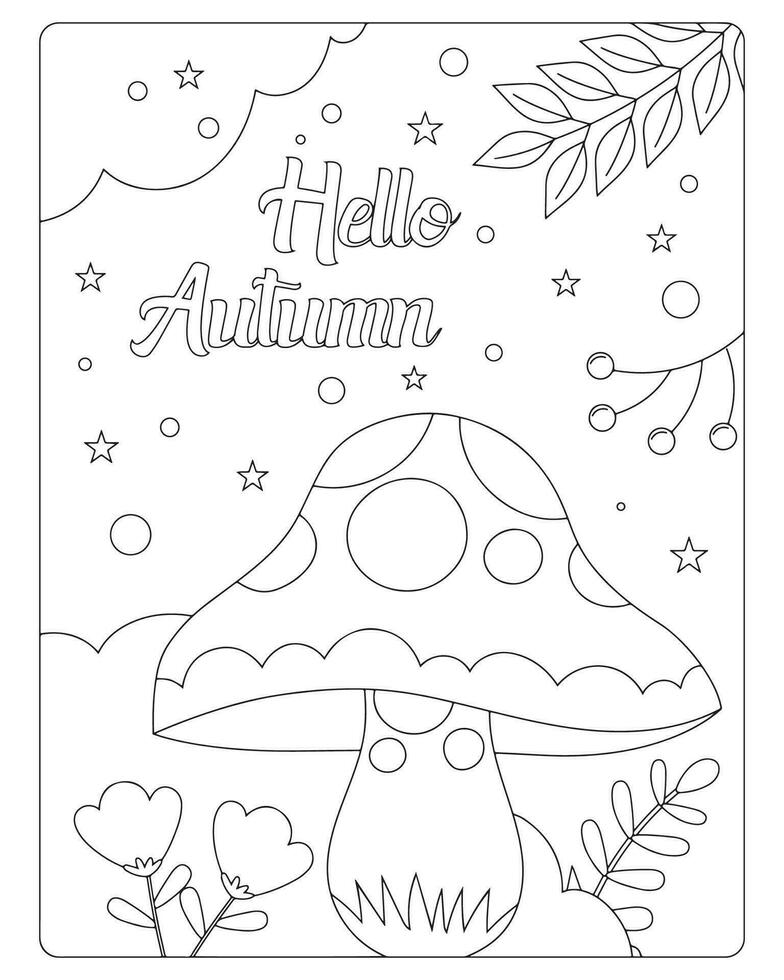 Autumn Coloring Pages for kids vector