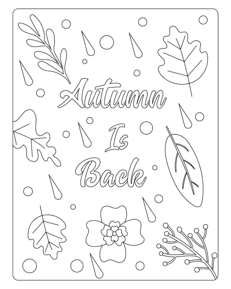 Autumn Coloring Pages for kids vector