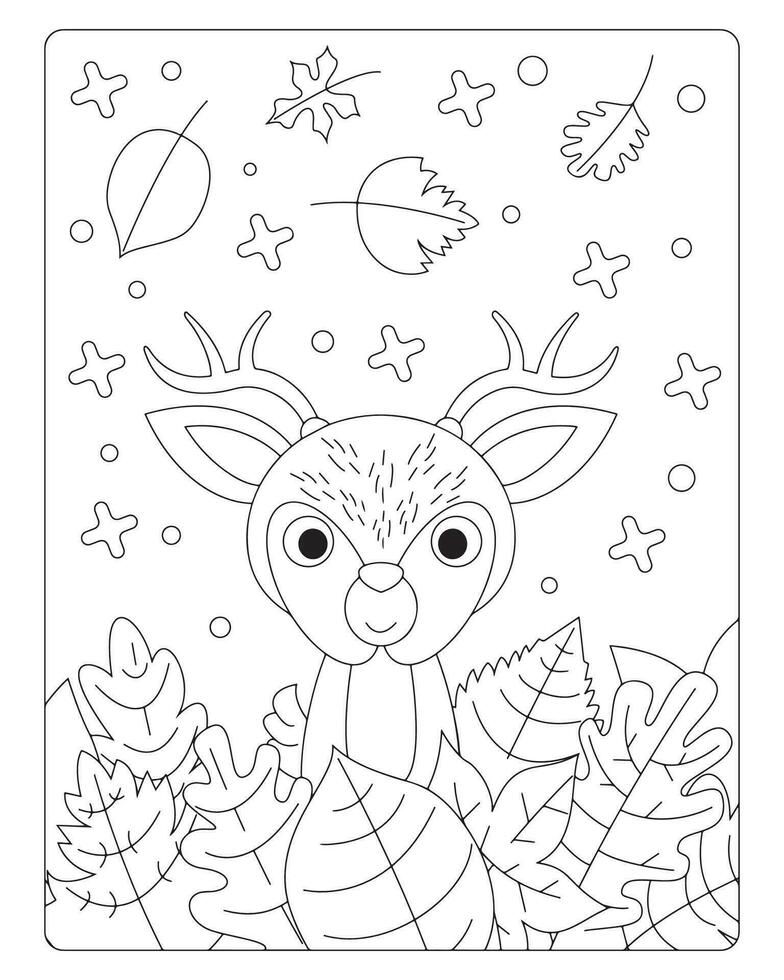 Autumn Coloring Pages for kids vector