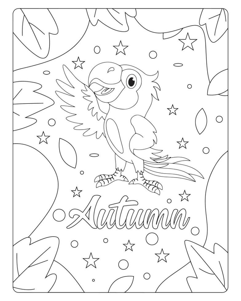 Autumn Coloring Pages for kids vector
