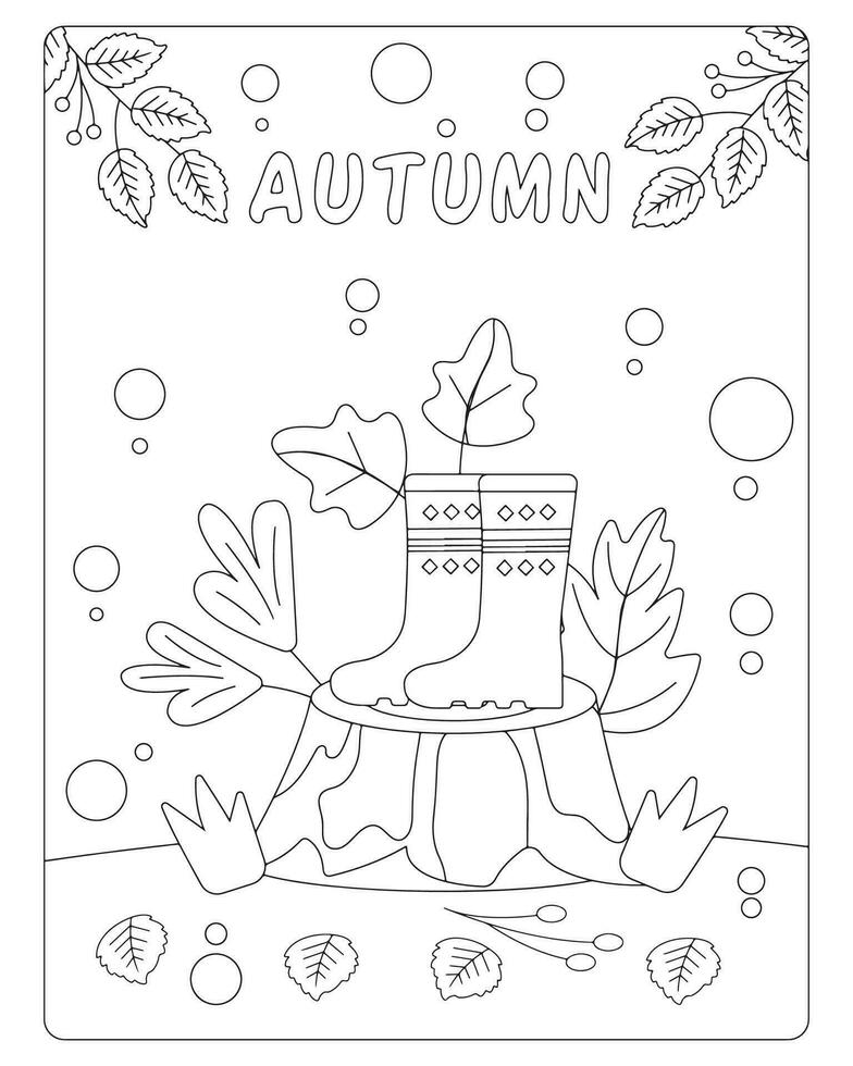 Autumn Coloring Pages for kids vector
