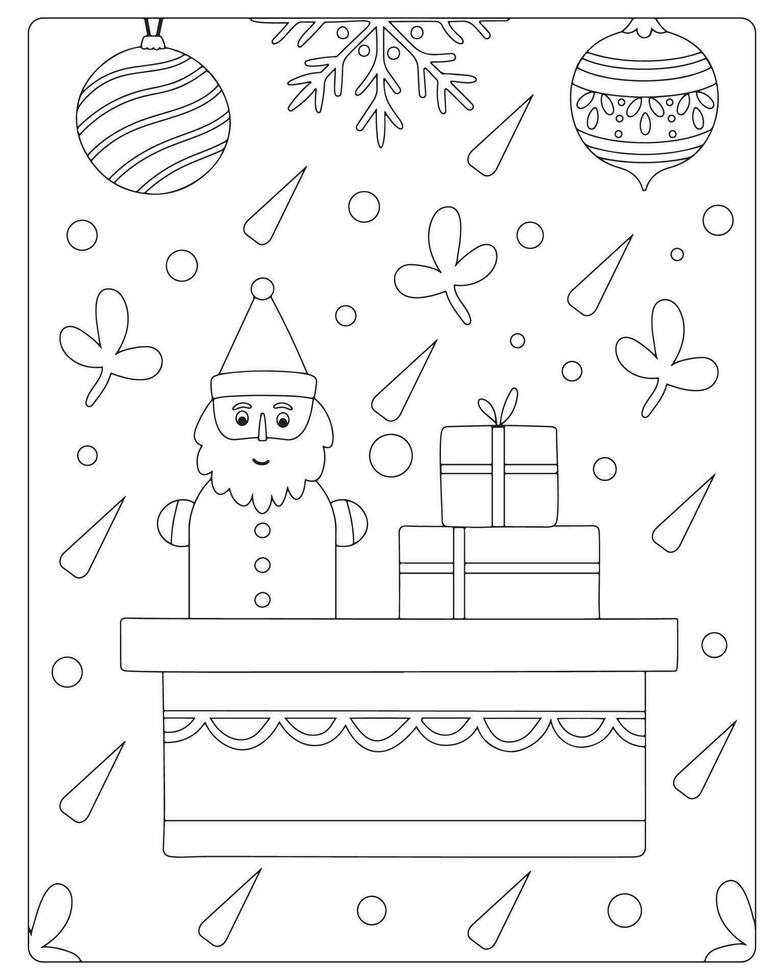Christmas Coloring Page for Kids vector