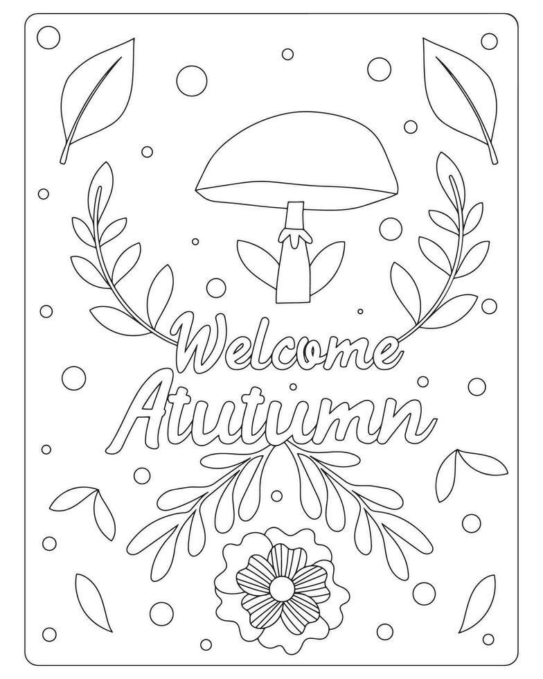Autumn Coloring Pages for kids vector