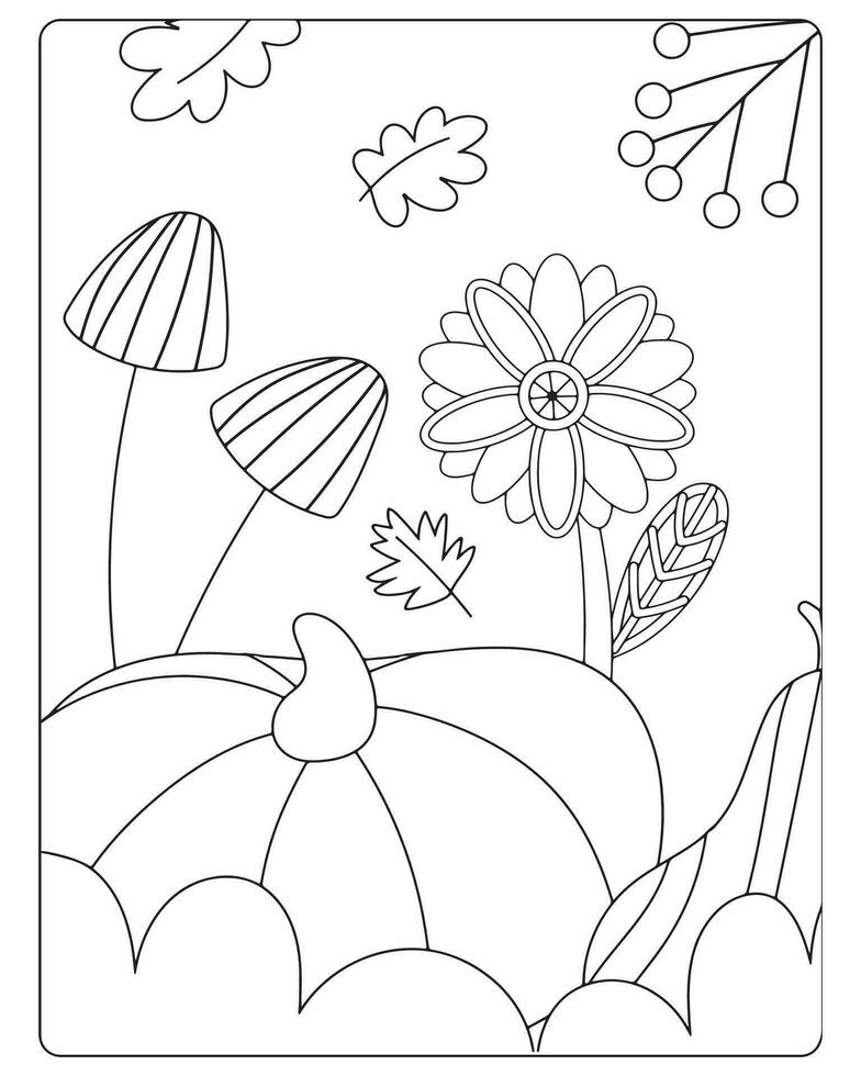 Autumn Coloring Pages for kids vector