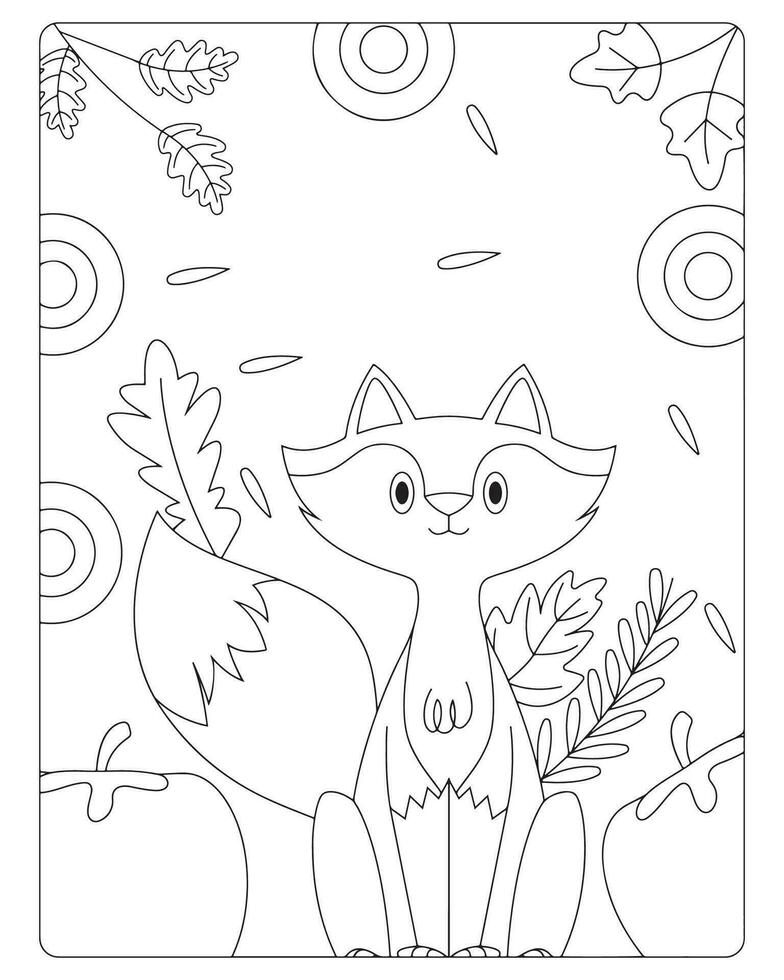 Autumn Coloring Pages for kids vector