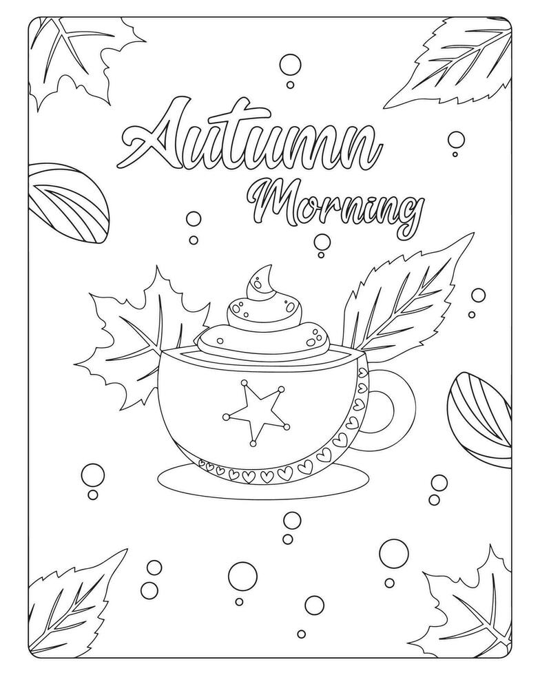 Autumn Coloring Pages for kids vector