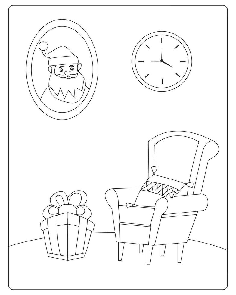 Christmas Coloring Page for Kids vector