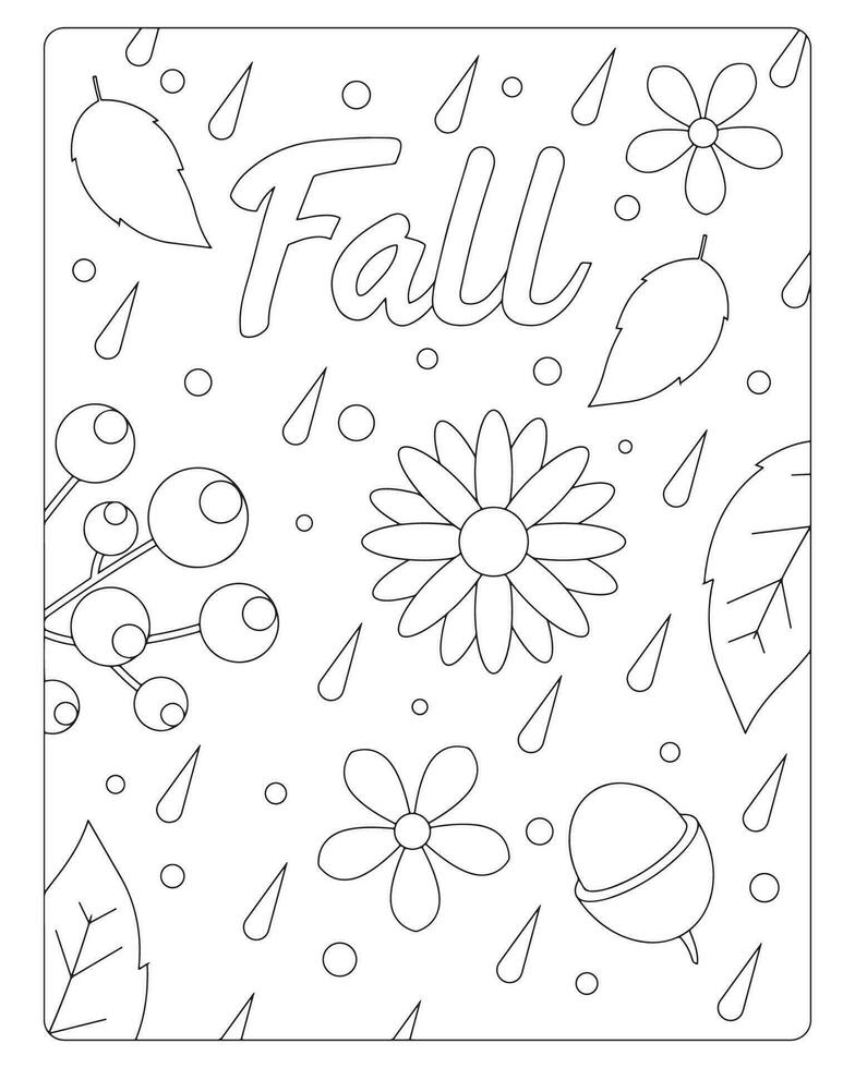 Autumn Coloring Pages for kids vector