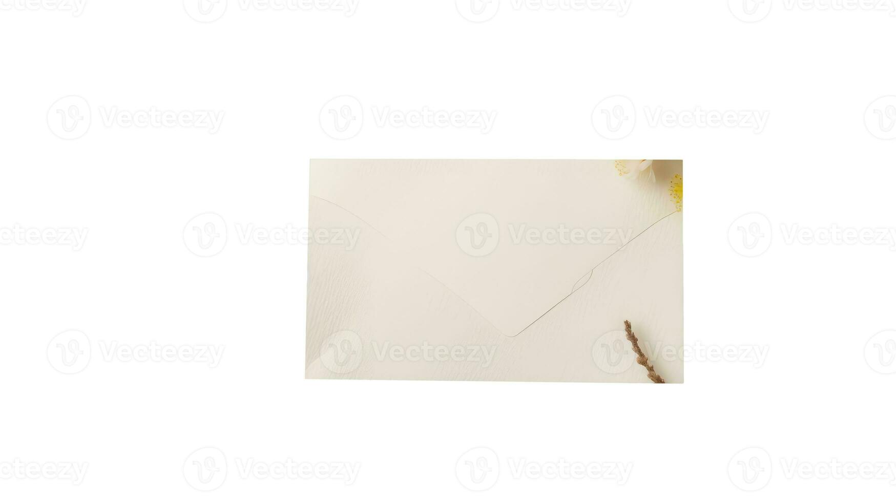 Vintage Floral Envelope Element in Beige Color. photo