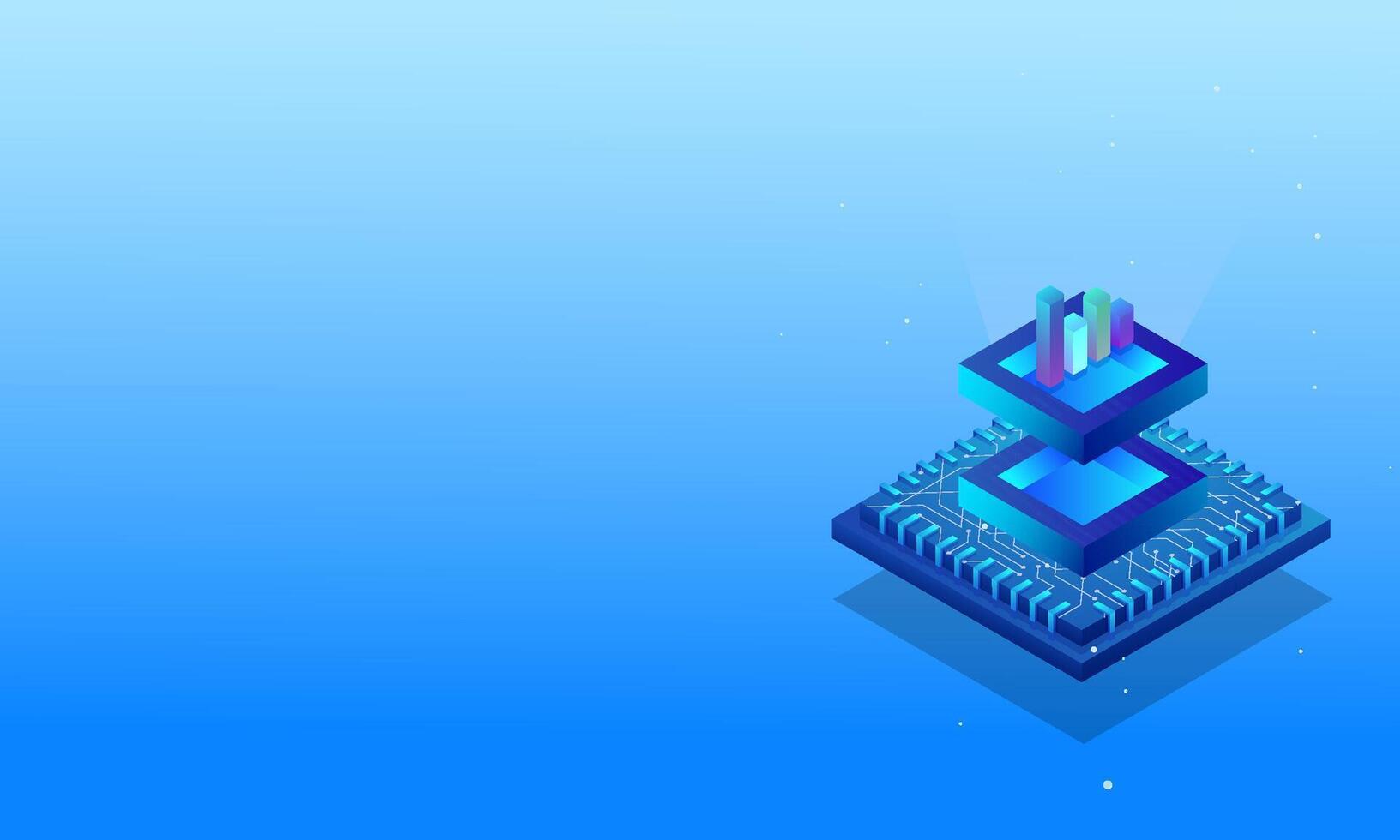 Big Data Storage or Analysis Concept Based Design with Infographic Data Server Chip. Copy Space for Your Message. vector