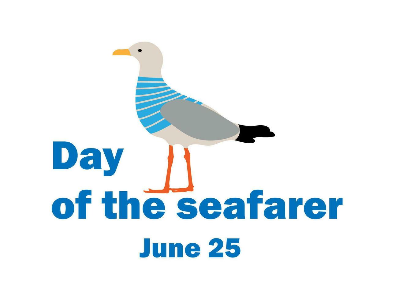 Day of the Seafarer. June 25. Holiday concept with seagull. vector