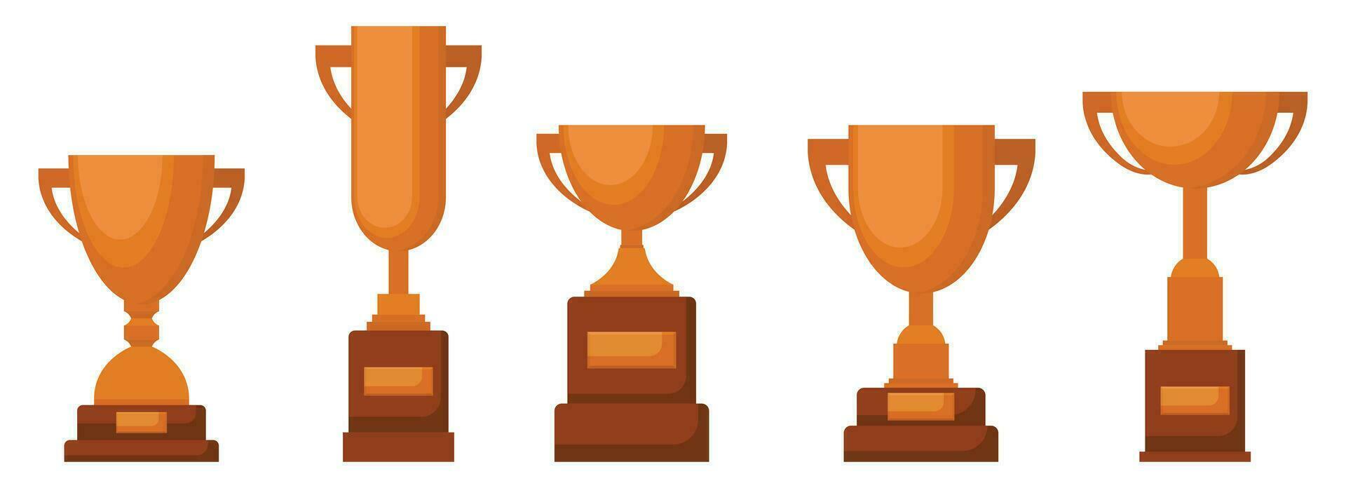 Award trophy goblet. Bronze cup in flat design. Vector illustration