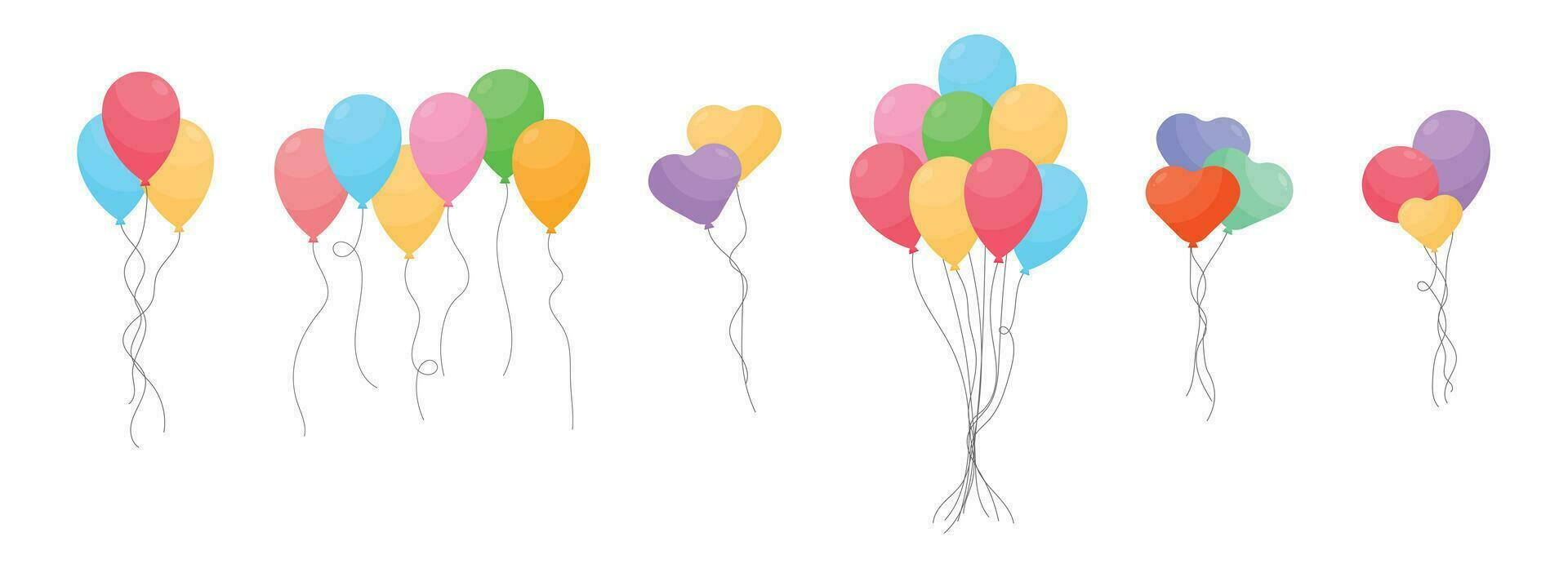 globos manojo en dibujos animados estilo vector ilustración aislado en blanco