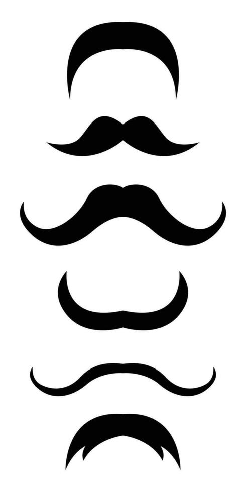 Black mustache collection vector illustration isolated on white