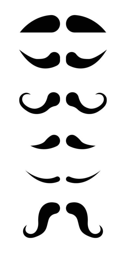 Black mustache collection vector illustration isolated on white