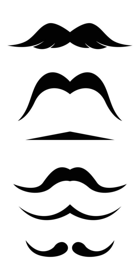 Black mustache collection vector illustration isolated on white