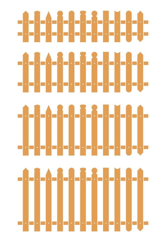 Colored fence in flat style vector illustration isolated on white