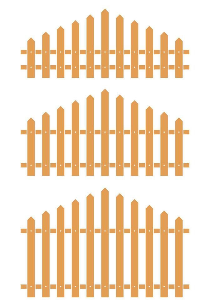 Colored fence in flat style vector illustration isolated on white
