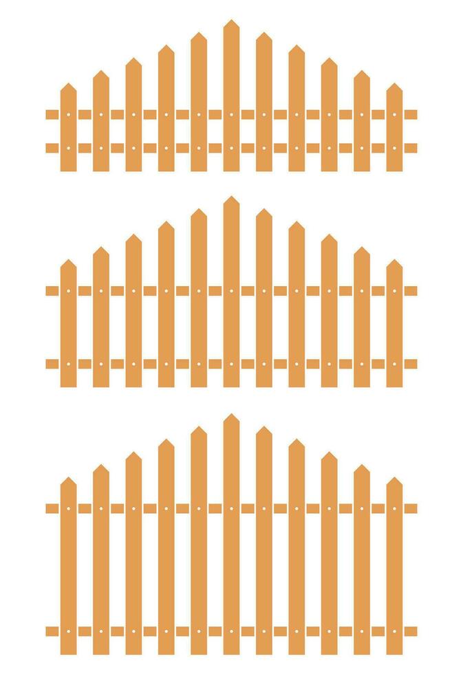 Colored fence in flat style vector illustration isolated on white