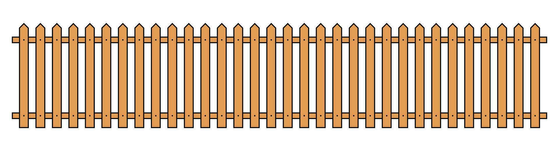 Colored outline fence in flat style vector illustration isolated on white