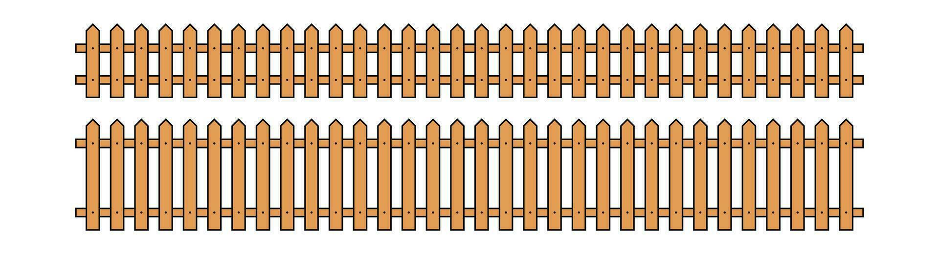 Colored outline fence in flat style vector illustration isolated on white