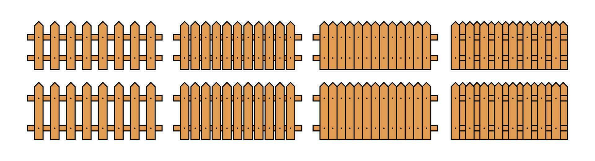 Colored outline fence in flat style vector illustration isolated on white