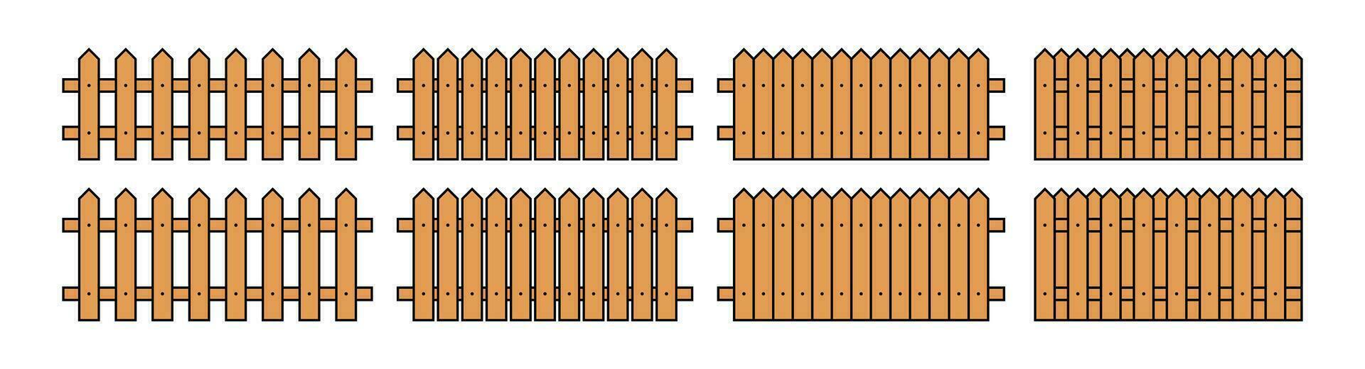 Colored outline fence in flat style vector illustration isolated on white