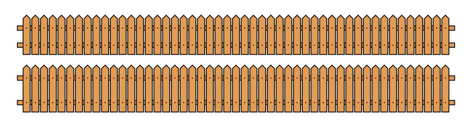 Colored outline fence in flat style vector illustration isolated on white
